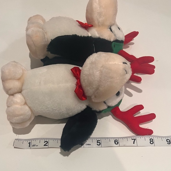 Set of 2 Vintage Opus Plush 9" Reindeer Antlers Holiday Christmas Opus N' Bill - Picture 5 of 5